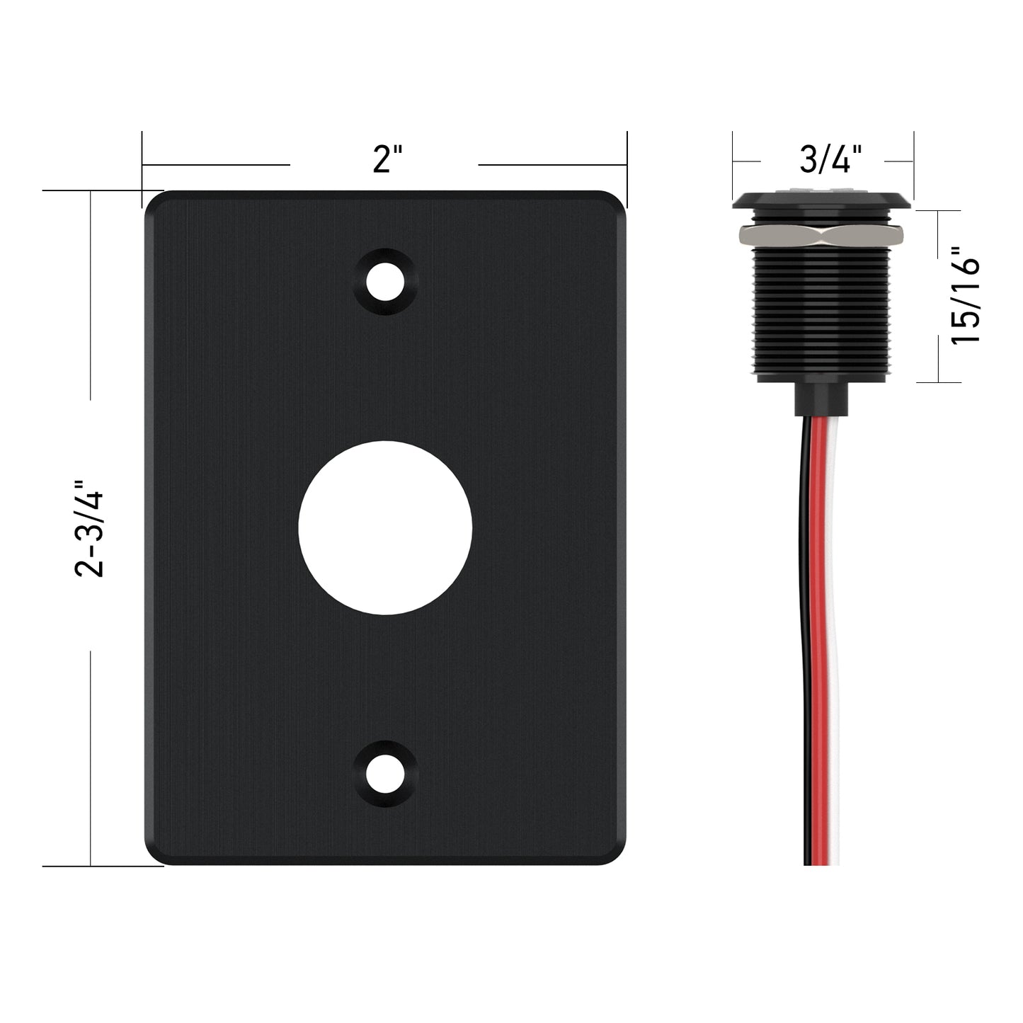 12V Dimmer Switch PWM Low Side, Push Button Dimmer for RV Boat Lighting & Led Strip Light, 6A Full Aluminum with Red Ring Light