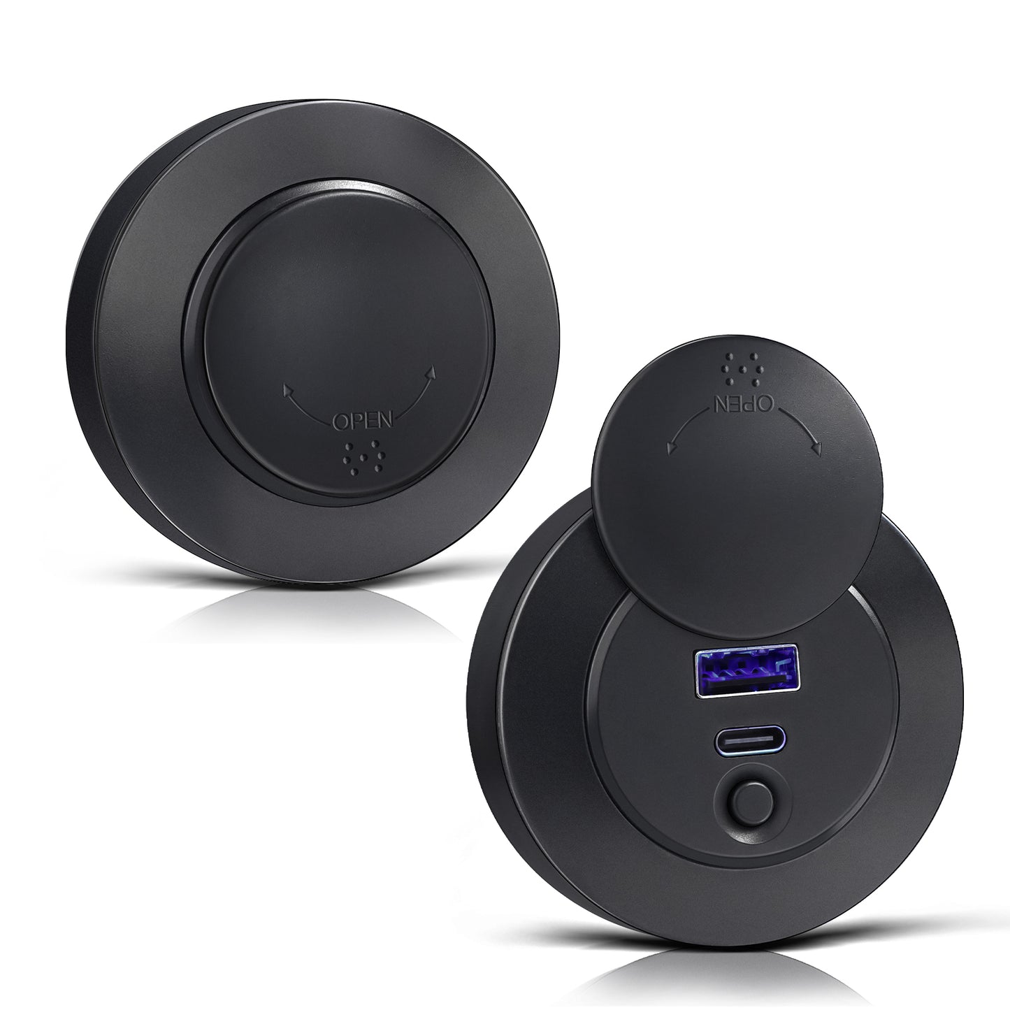 USB Socket 12V USB Outlet Panel Campervan, 30W PD Type-C & 20W USB-A Dual Port Quick Charging Charger, Surface Mount for RV Camper Trailer Truck Boat Golf Cart