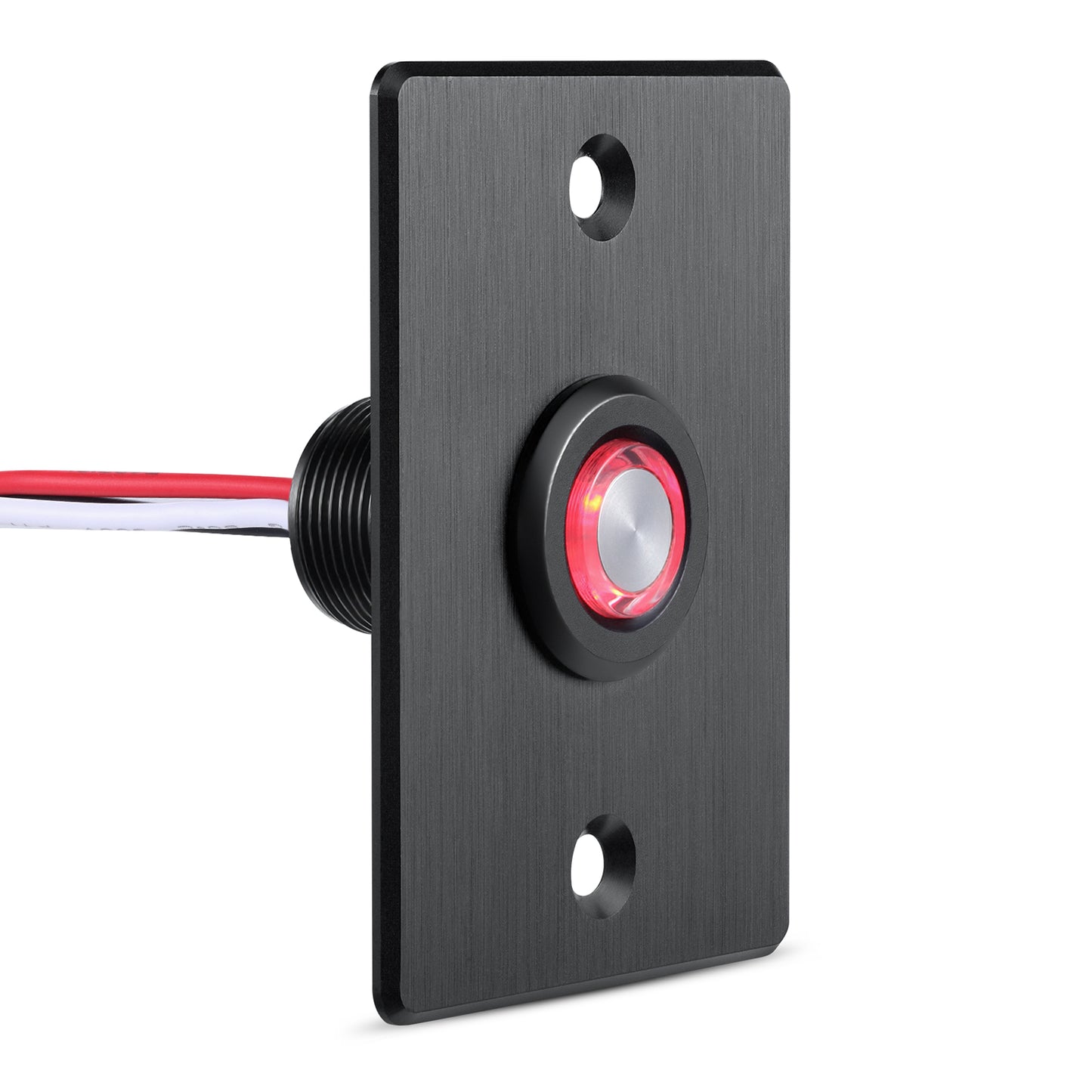 12V Dimmer Switch PWM Low Side, Push Button Dimmer for RV Boat Lighting & Led Strip Light, 6A Full Aluminum with Red Ring Light