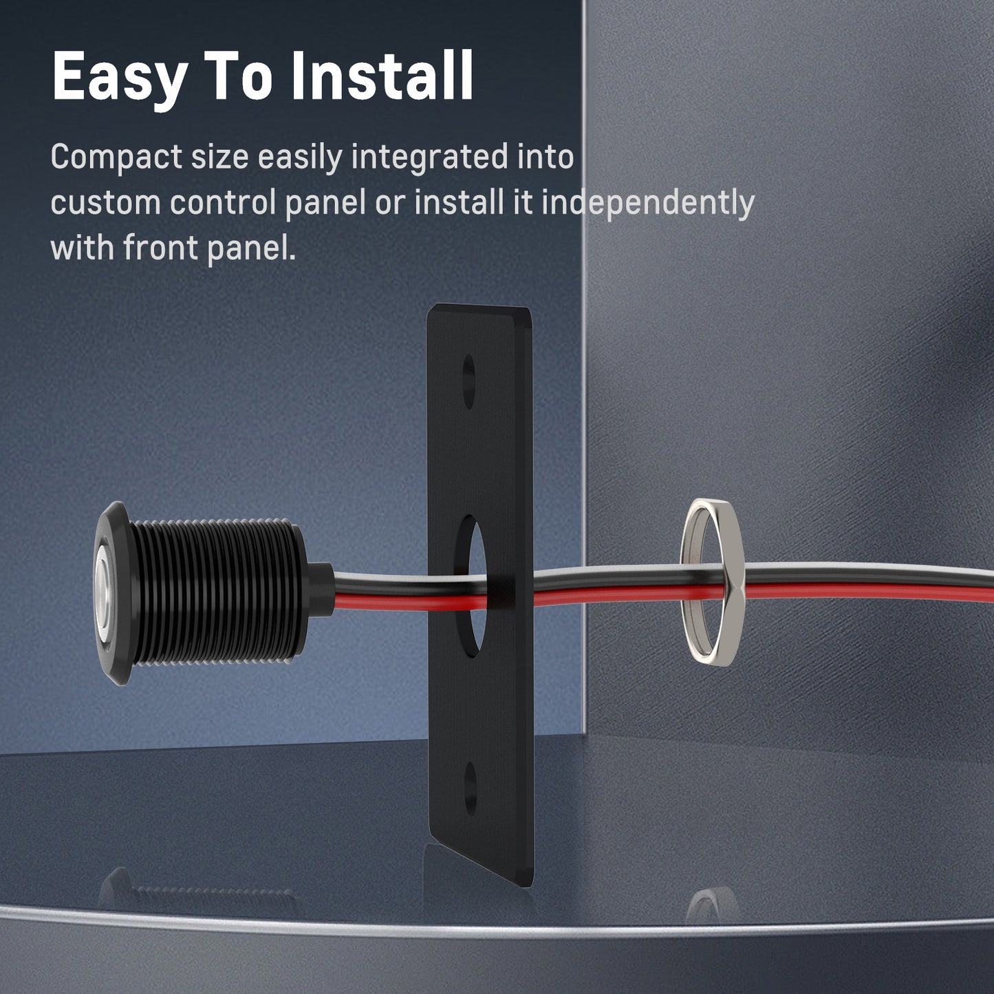 12V Dimmer Switch PWM Low Side, Push Button Dimmer for RV Boat Lighting & Led Strip Light, 6A Full Aluminum with Red Ring Light