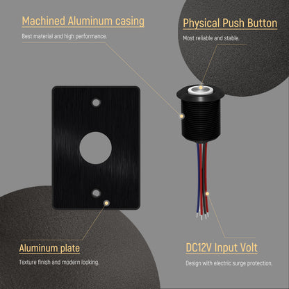 acegoo 12V Bi-color PWM Dual-mode Dimmer Switch Push Button Dimmer Full Aluminum, DC12V 6A (Note:Works with acegoo 12V Bi-color Puck Lights)
