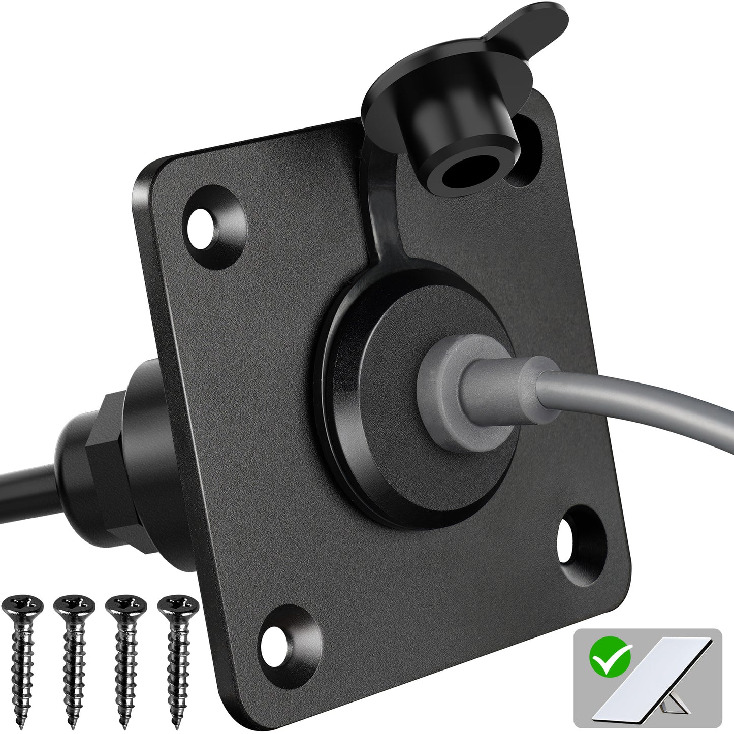 Waterproof Wall Socket Passthrough for Starlink Mini, Aluminum DC 5.5 x 2.1