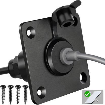 Waterproof Wall Socket Passthrough for Starlink Mini, Aluminum DC 5.5 x 2.1