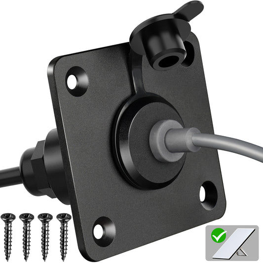 Waterproof Wall Socket Passthrough for Starlink Mini, Aluminum DC 5.5 x 2.1