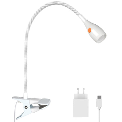 Reading Light for Clip on Lamp 3000K/Amber Light with USB-C Adapter White