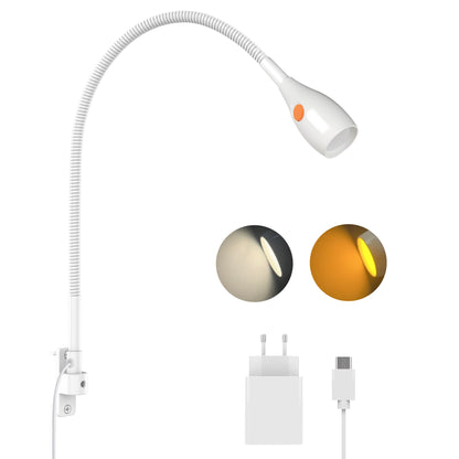 Wall Mounted Minimalist Bedside Reading Light Powered by Type-C Adapter Wjite