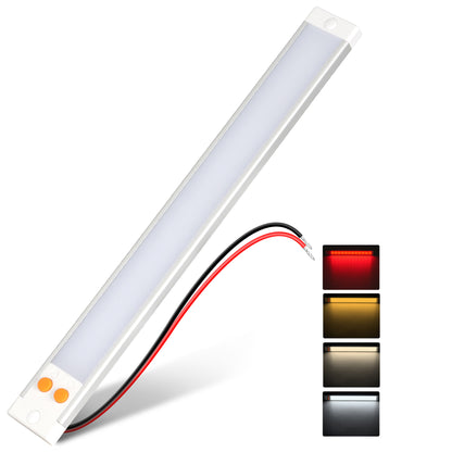 RV 12V LED Light Bar Aluminum, 3CCT (3000K/4000K/6000K) & Red Night Light, Caravan Boat Truck Interior Under Cabinet Light Strip Rigid Linear, Screw Mount