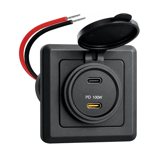 120W 12V USB C Socket 100W PD & 20W PD RV USB Outlet Aluminum