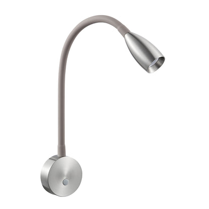 12V LED Reading Light RV Boat Flexible Gooseneck Built-in USB-C Quick Charger, DC12-24V, Hard-wired, Nickel