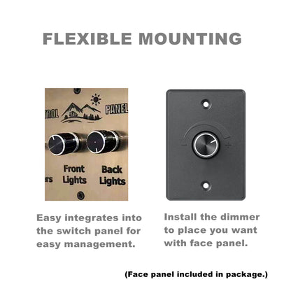 12V Dimmer Switch LED Light Dimmer, Rotary Dimming Switch for RV Boat Truck Van LED Lighting 6A