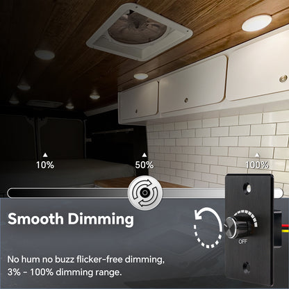 12V Dimmer Switch, 6A RV Light High-side PWM Dimmer