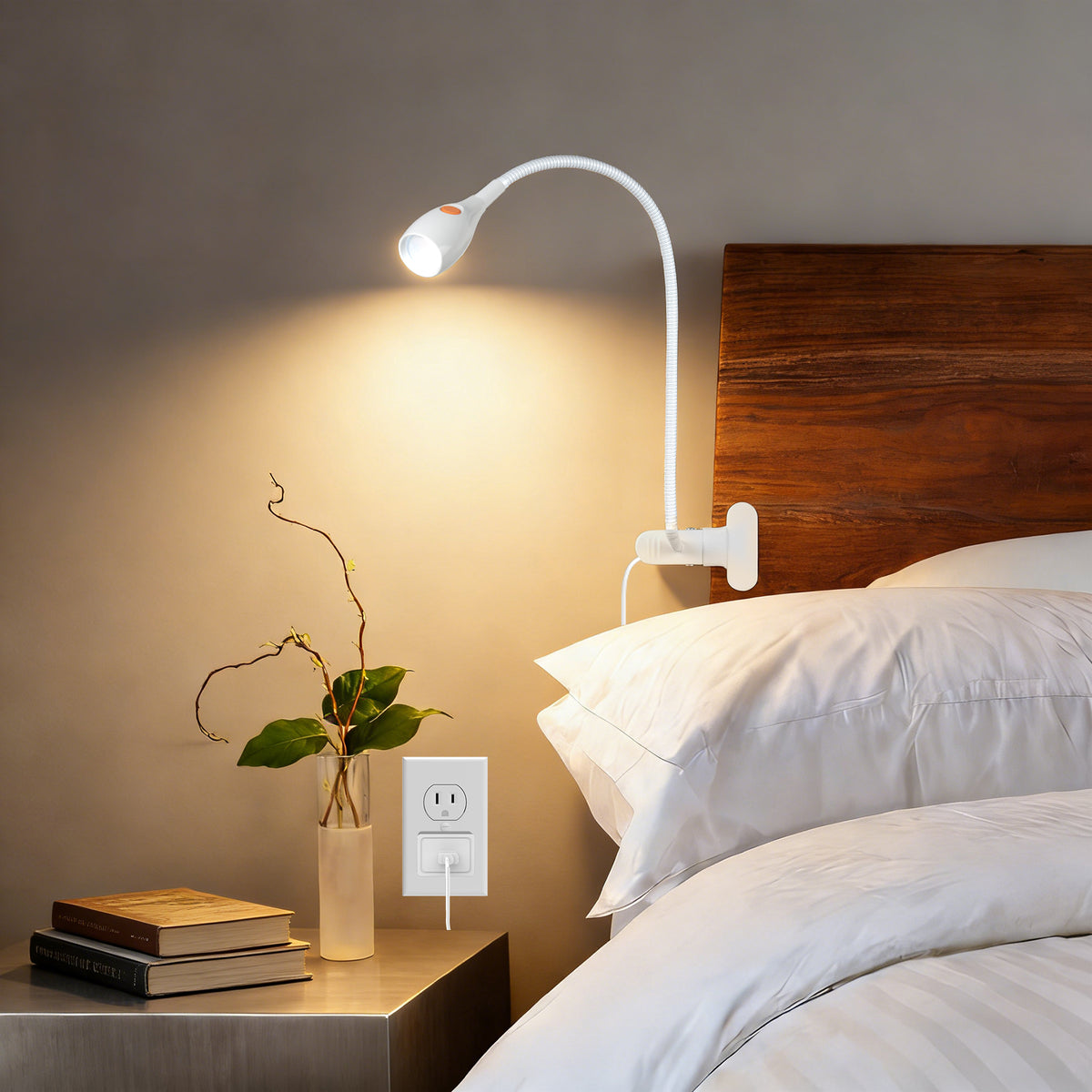 Reading Light for Clip on Lamp 3000K/Amber Light with USB-C Adapter White