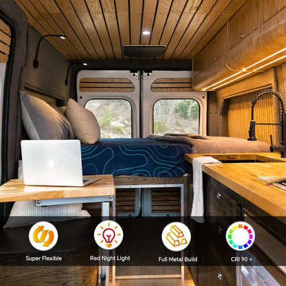 12V LED Reading Light RV Boat LED Inbuilt USB-C Charger 4000K & Red Night Light