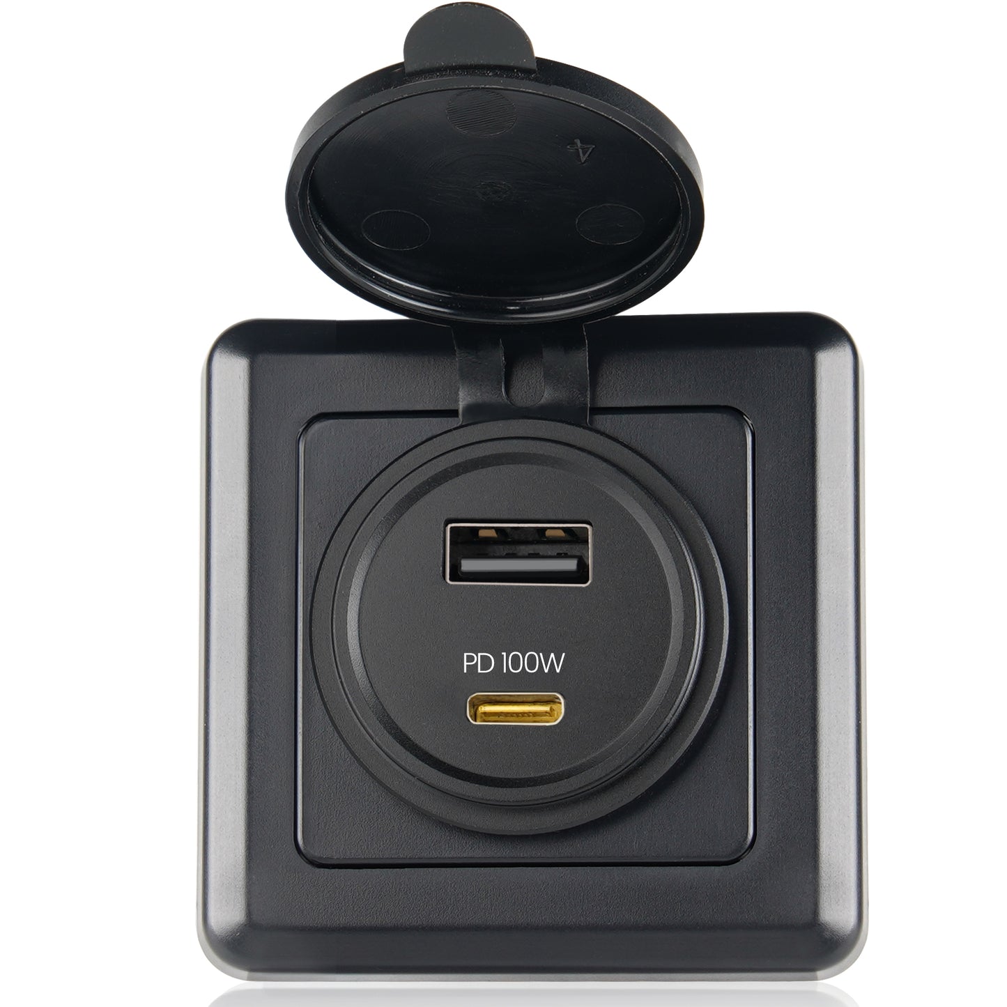 118W 12V USB Socket Aluminum Outlet, 100W PD3.0 USB-C & 18W QC3.0 USB-A