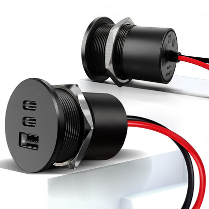 58W 12V USB Outlet Aluminum,  Dual 20W PD3.0 18W QC3.0