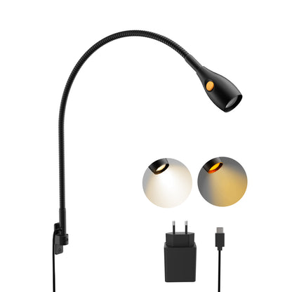 Wall Mounted Minimalist Bedside Reading Light Powered by Type-C Adapter