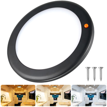 12V Metal Ceiling Dome Light Campervan Boat 3 CCT 2700K/4000K/6000K Switchable & Dimmable, Surface Mount LED for Motorhome Camper Trailer Interior Lighting