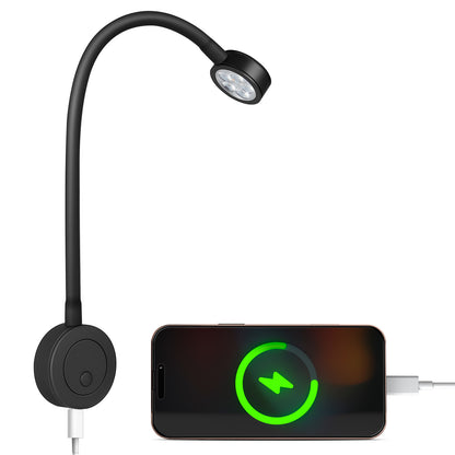 12V LED Reading Light RV Boat Flexible, Built-in Press Dimmer Switch / Type-C Charger