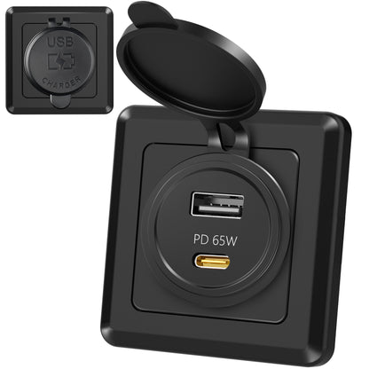 83W 12V USB Socket Outlet, PD3.0 65W+QC3.0 18W