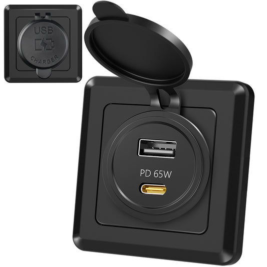83W 12V USB Socket Outlet, PD3.0 65W+QC3.0 18W