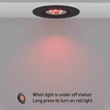 12V LED Puck Light, RV Boat Swivel Recessed LED Interior Light, 36° Beam Angle Vertical 70° Adjustment,Full Aluminum Downlights,3 Inch Inbuilt Dimmer Switch & Red Nightlight, Black