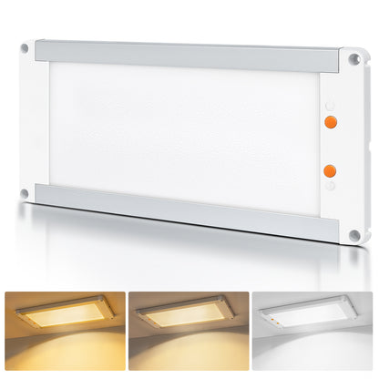 12V LED Ceiling Light Full Aluminum 11W, 3 Color Temperature Switchable, Dimmable Panel Lamp 32.5cmX14.5cm 1180 Lumen