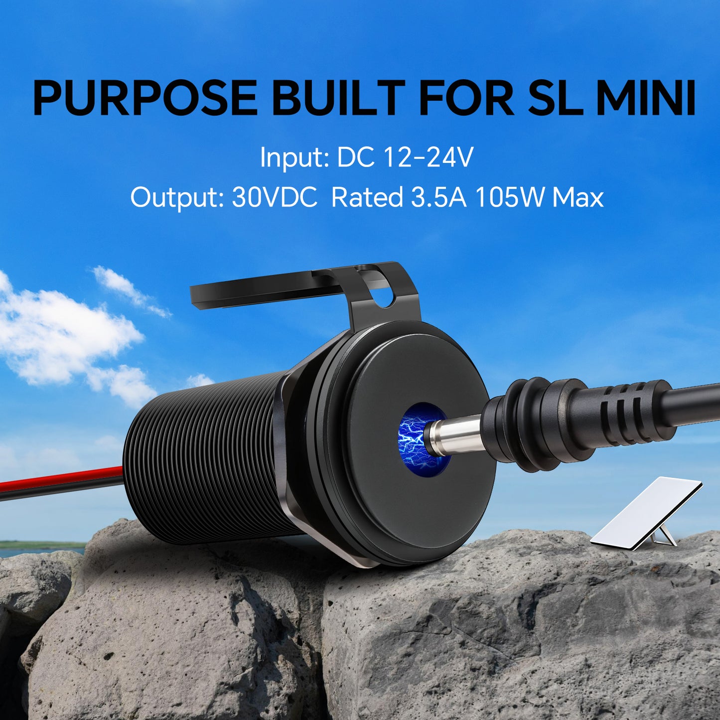 acegoo for starlink Mini 12V Adapter Recessed Mount, DC 12V to 30V Step Up Converter Waterproof & Aluminum
