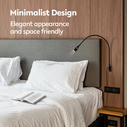 Wall Mounted Minimalist Bedside Reading Light Powered by Type-C Adapter