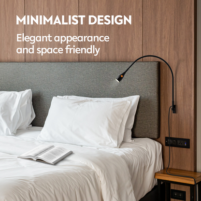 Minimalist Wall Mounted Bedside Reading Light, CRI 98+ 4000K LED, Powered by USB