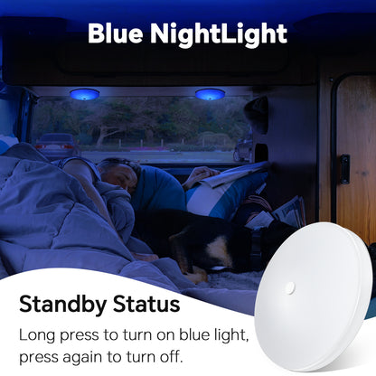 12V LED Ceiling Dome Light Dimmable 3CCT 4.5'' RV Boat Light, 3000K/4500K/6000K Switchable with Blue Nightlight for Motorhome Camper Trailer Boat