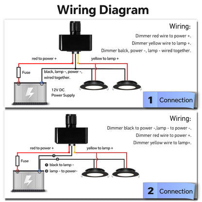 12V Dimmer Switch, 10A RV Light High-side PWM Dimmer, Perfect for Caravan Van Boat Truck Cars Strip Light and 12V LED Light Fixture, Rotary Dimming