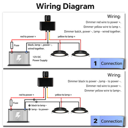 12V Dimmer Switch, 6A RV Light High-side PWM Dimmer, Perfect for Caravan Van Boat Truck Cars Strip Light and 12V LED Light Fixture, Rotary Dimming