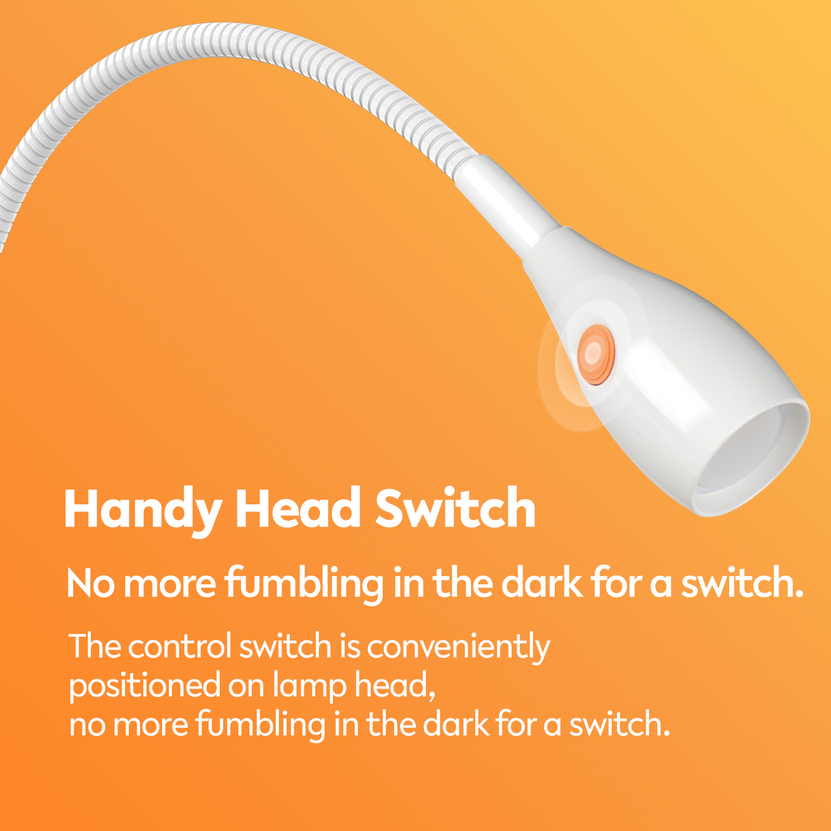 Wall Mounted Minimalist Bedside Reading Light Powered by Type-C Adapter Wjite