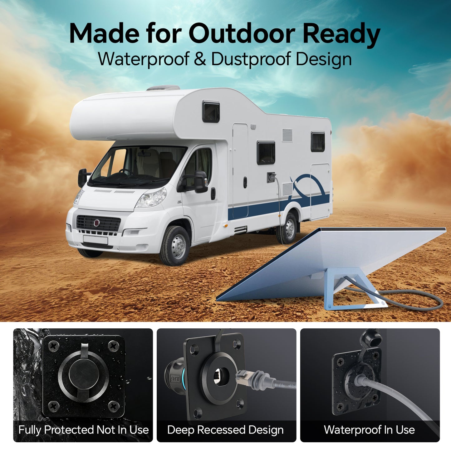 Waterproof Pass Through RJ45 Wall Socket for Starlink Gen3