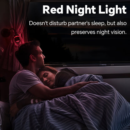 12V LED Reading Light Dimmable 4000K/Red Nightlight Built-in 20W Type-C Charger 2 Pack