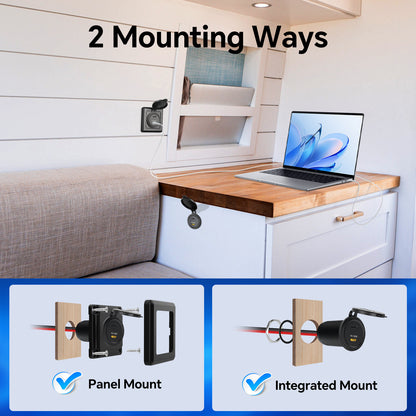 120W 12V USB C Socket 100W PD & 20W PD RV USB Outlet Aluminum