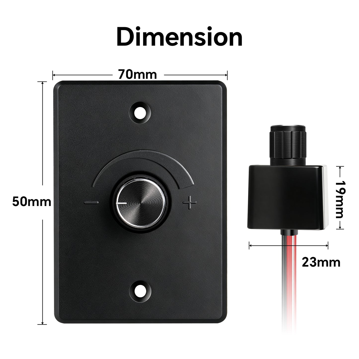 12V Dimmer Switch LED Light Dimmer, Rotary Dimming Switch for RV Boat Truck Van LED Lighting 6A