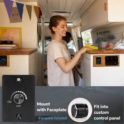 12V Dimmer Switch, 6A RV Light High-side PWM Dimmer