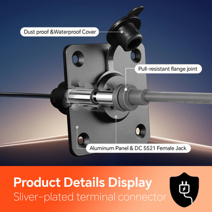 for Starlink Mini DC Female Power Socket, Aluminum Wall Pass Through Kit