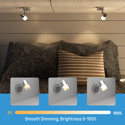 12V LED Reading Light, RV wivel Wall Lamp Built-in USB Charger