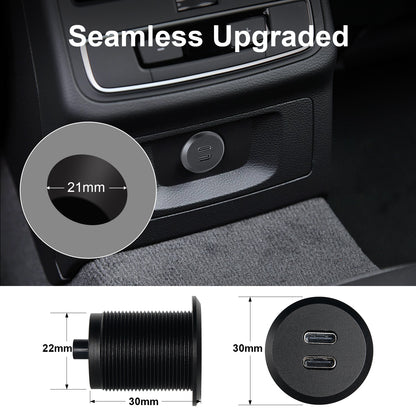 12V USB Outlet USB C Charger, 24W Output