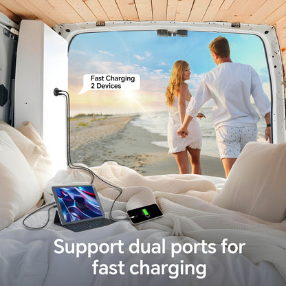 40W 12V USB C Socket, Dual Port USB C PD 3.0 20W Outlet All Aluminum
