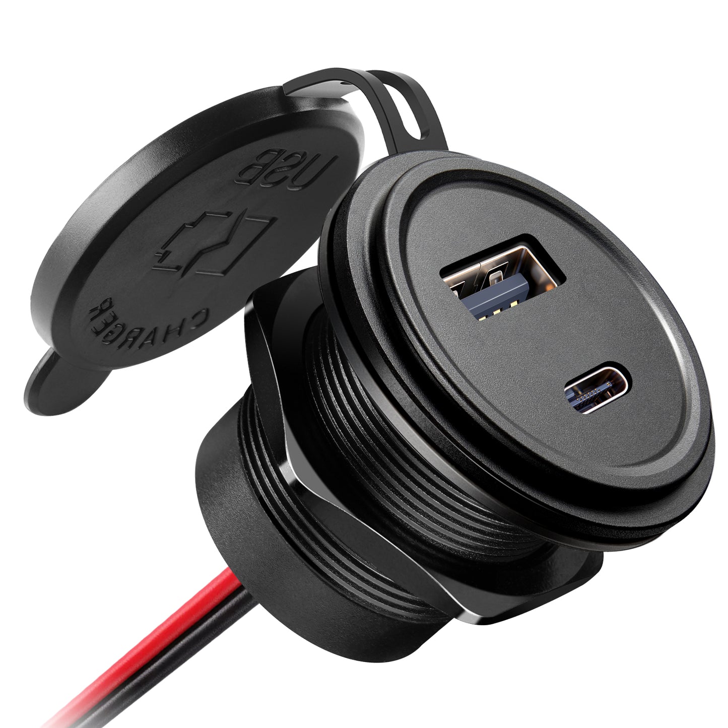 48W 12V USB Socket Outlet, PD3.0 30W+QC3.0 18W Waterproof