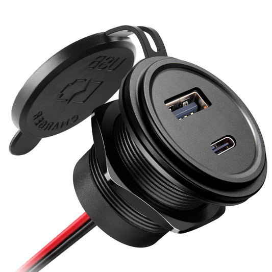 48W 12V USB Socket Outlet, PD3.0 30W+QC3.0 18W Waterproof