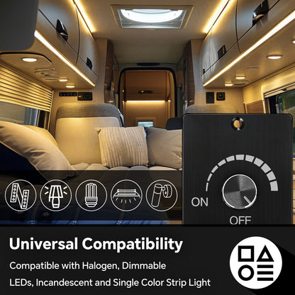 12V Dimmer Switch, 6A RV Light High-side PWM Dimmer