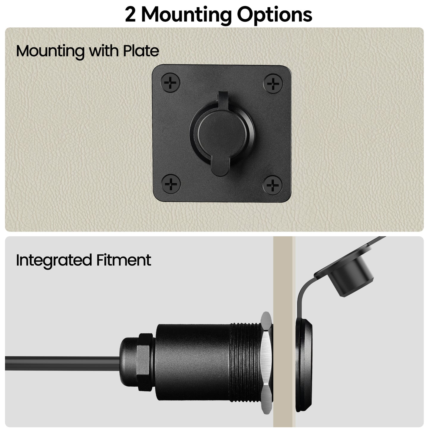 Waterproof Wall Socket Passthrough for Starlink Mini, Aluminum DC 5.5 x 2.1