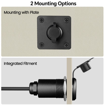Waterproof Wall Socket Passthrough for Starlink Mini, Aluminum DC 5.5 x 2.1