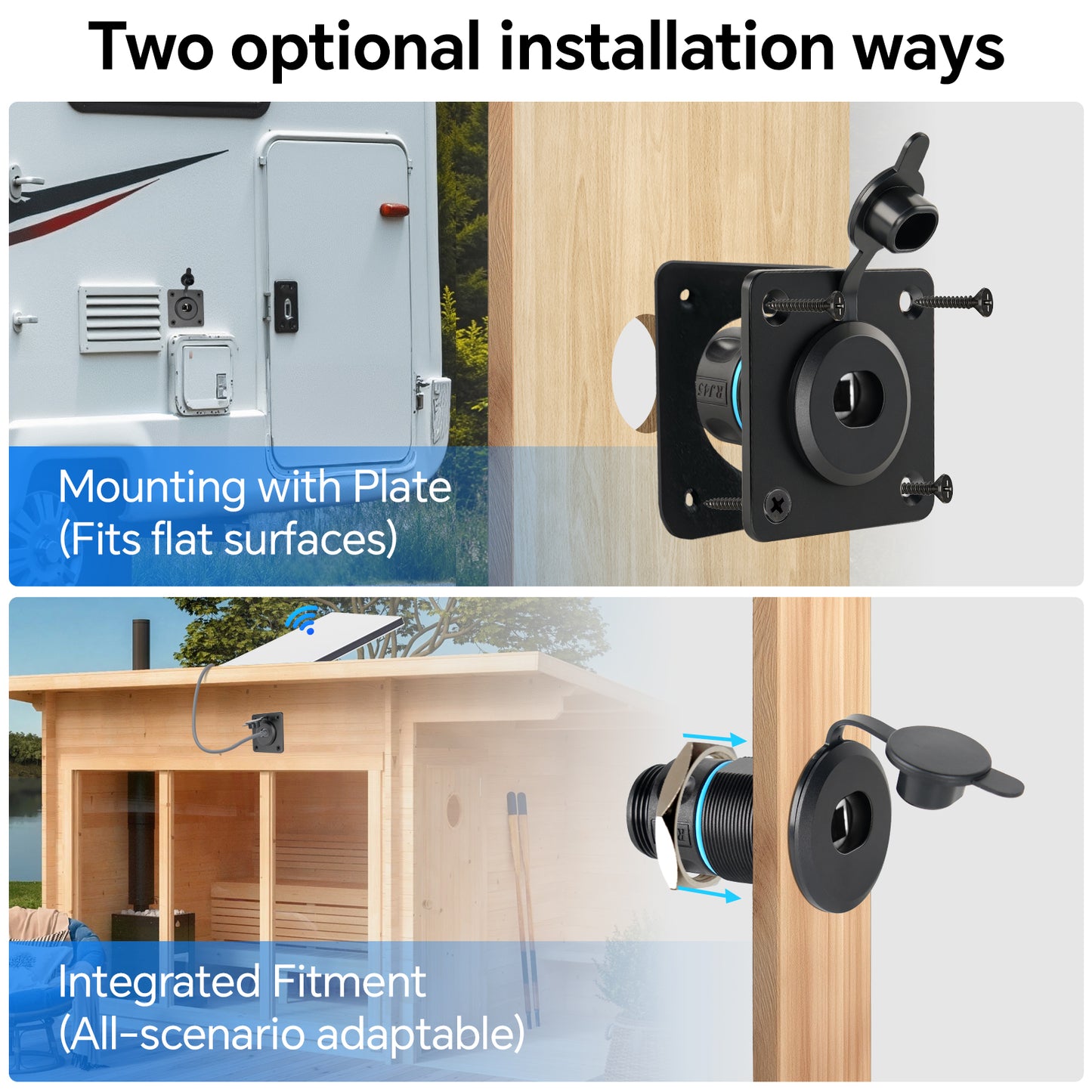 Waterproof Pass Through RJ45 Wall Socket for Starlink Gen3