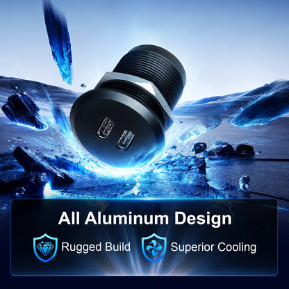 12V USB Outlet USB C Charger, 24W Output