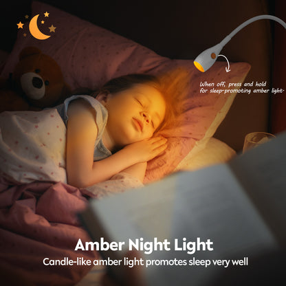 Reading Light for Clip on Lamp 3000K/Amber Light with USB-C Adapter White